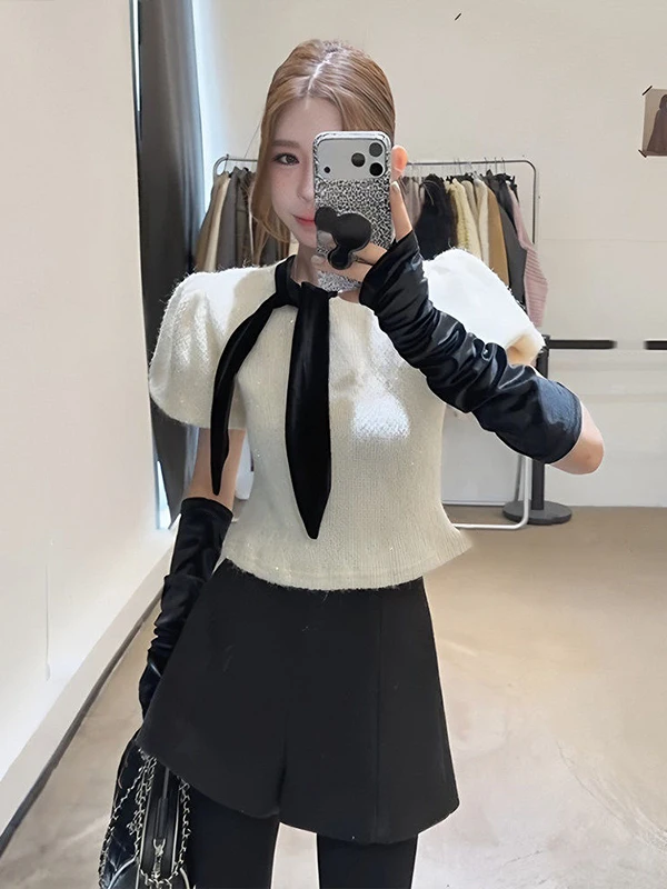 

Корейский дизайн: Вязаный свитер с узлами, женский, мягкий, весенний, новый, в стиле ретро, премиум-класса, топ