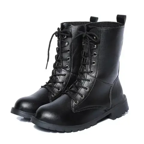 2025 New Lace-up Women's Motorcycle Boots Women British Style Ankle Boots Gothic Punk Low Heel Classic Boot Female Shoes
