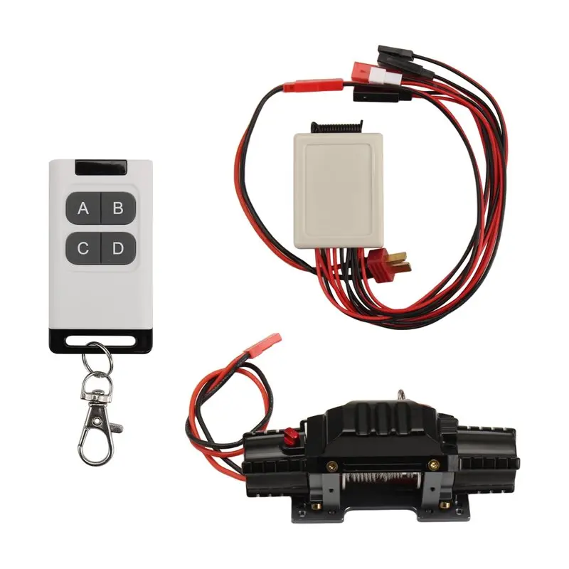 CYGJ-Multifunctional Remote Control For 1/10 For RC Crawler Car SCX10 TRX4 RC Metal Automatic Double Motor Simulated Winch