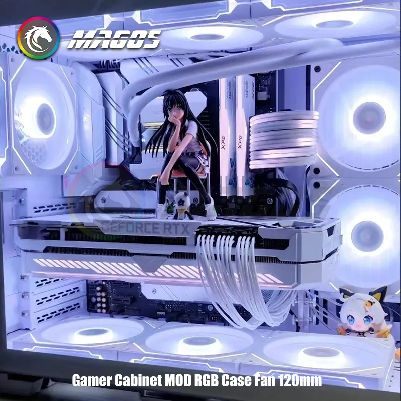 Gamer Cabinet Mod RGB Gehäuse Lüfter 120mm 3D Unendlicher Spiegel Silent Ventil ador Vorwärts-und Rückwärts blasen Argb PWM 2 in 1