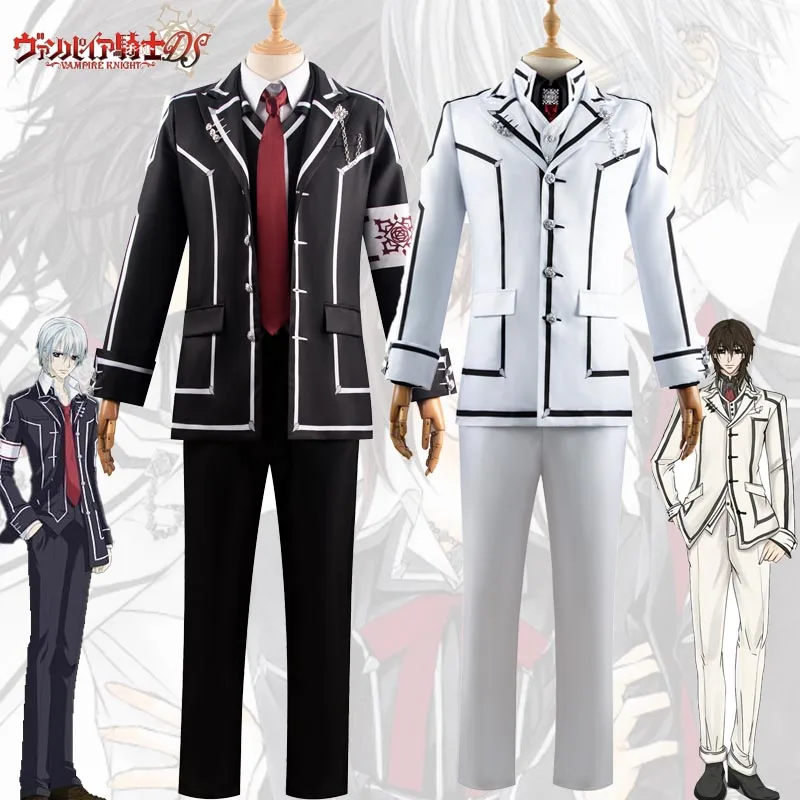 

Anime Vampire Knight Kiryu Zero Clan Kaname Cosplay Costume School Uniform Coat Top Pants Full Set Halloween Suits for Adult Men