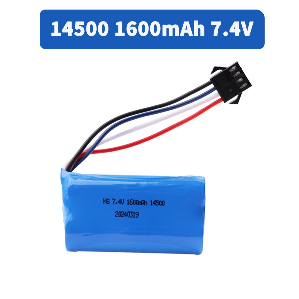 SM-4P Plug 7.4V 1600mAh 14500 Li-ion battery for Electric Toys water bullet gun and RC Off-Road Racing Boat helicopter toy parts