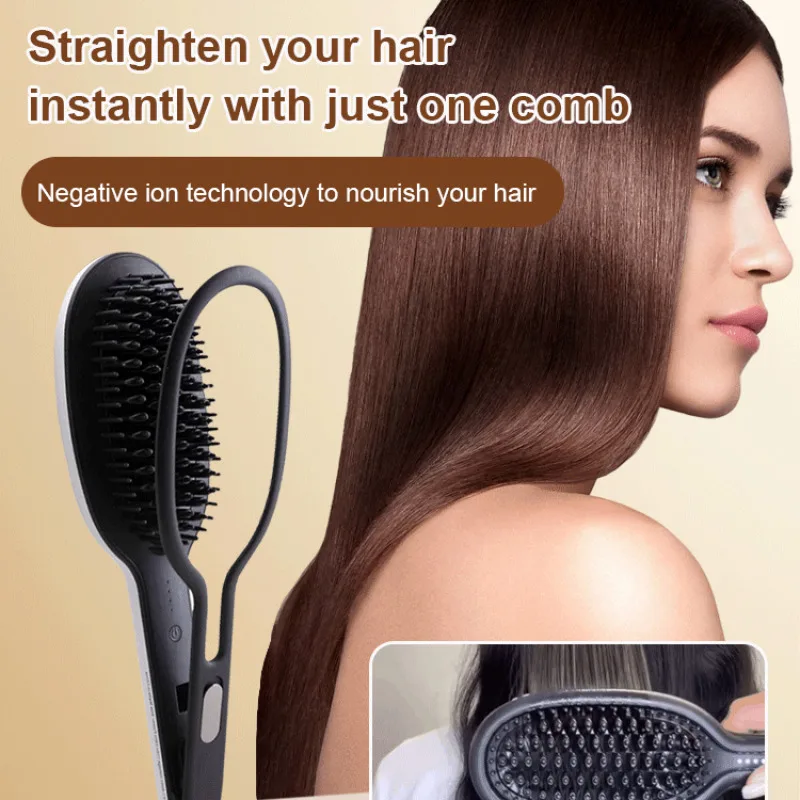 Necessary straight hair comb with negative ion comb and splint for lazy people