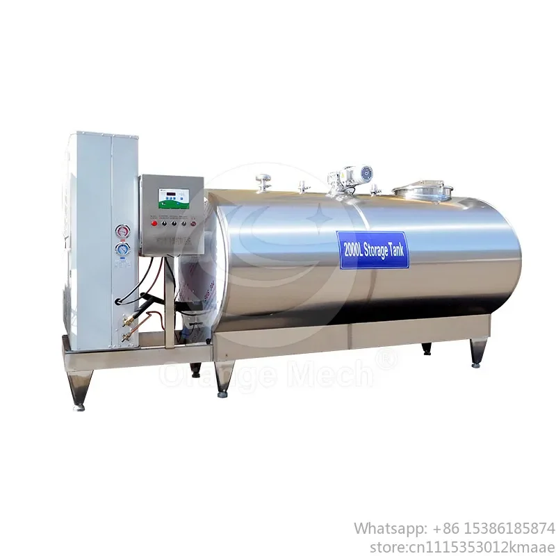 Stainless Steel Milk Cooling Tank 500L 1000L 2000L Horizontal Vertical Bulk Storage Tank for Dairy Farm