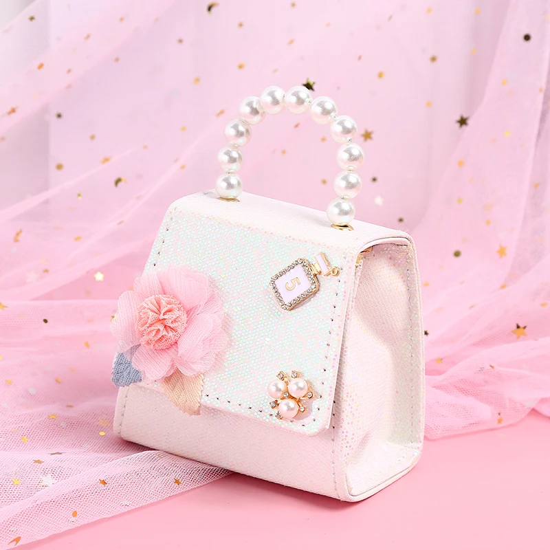 Fashion Princess Birthday Gift Mini Handbag Messenger Coin Purse Square Pearl Handbag Small Chain Girl Wholesale