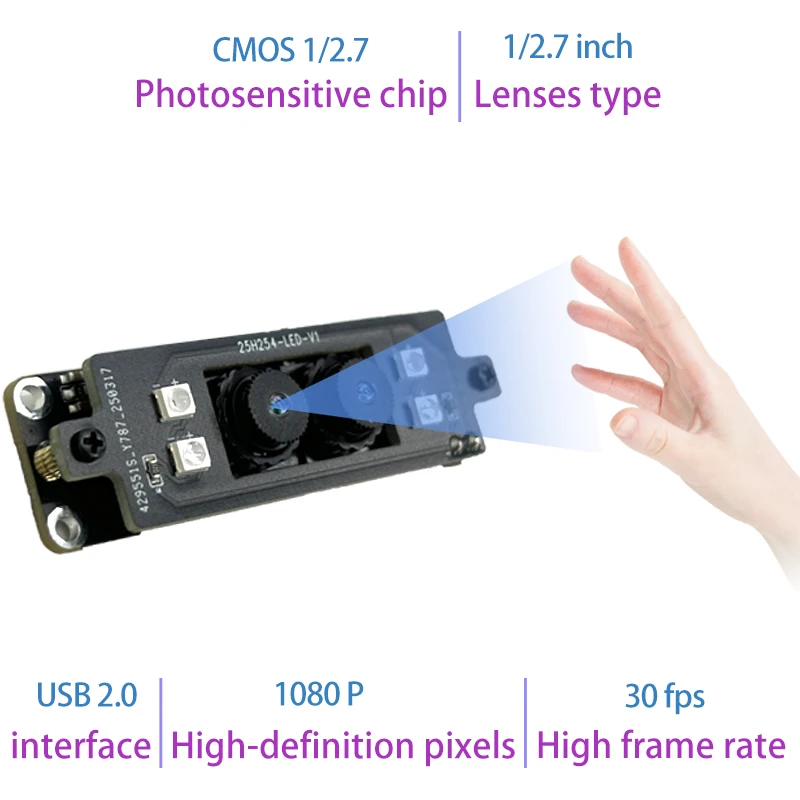 Binocular Palm Vein Palm Print Recognition Camera 1080P USB  Supports Multiple Operating Systems Biometric Access Control Module