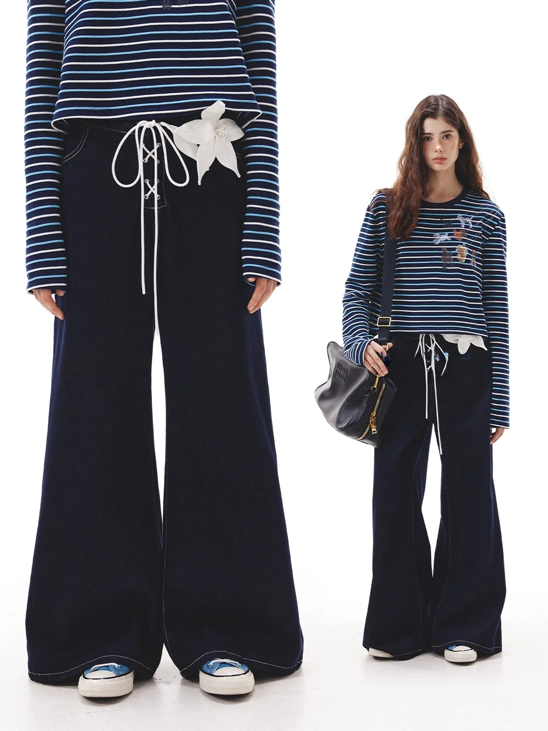 

Свободные джинсы с широкими штанинами для женщин больших размеров: удобные повседневные хлопковые джинсовые брюки для осеннего сезона, модный дизайн, корректирующий фигуру силуэт