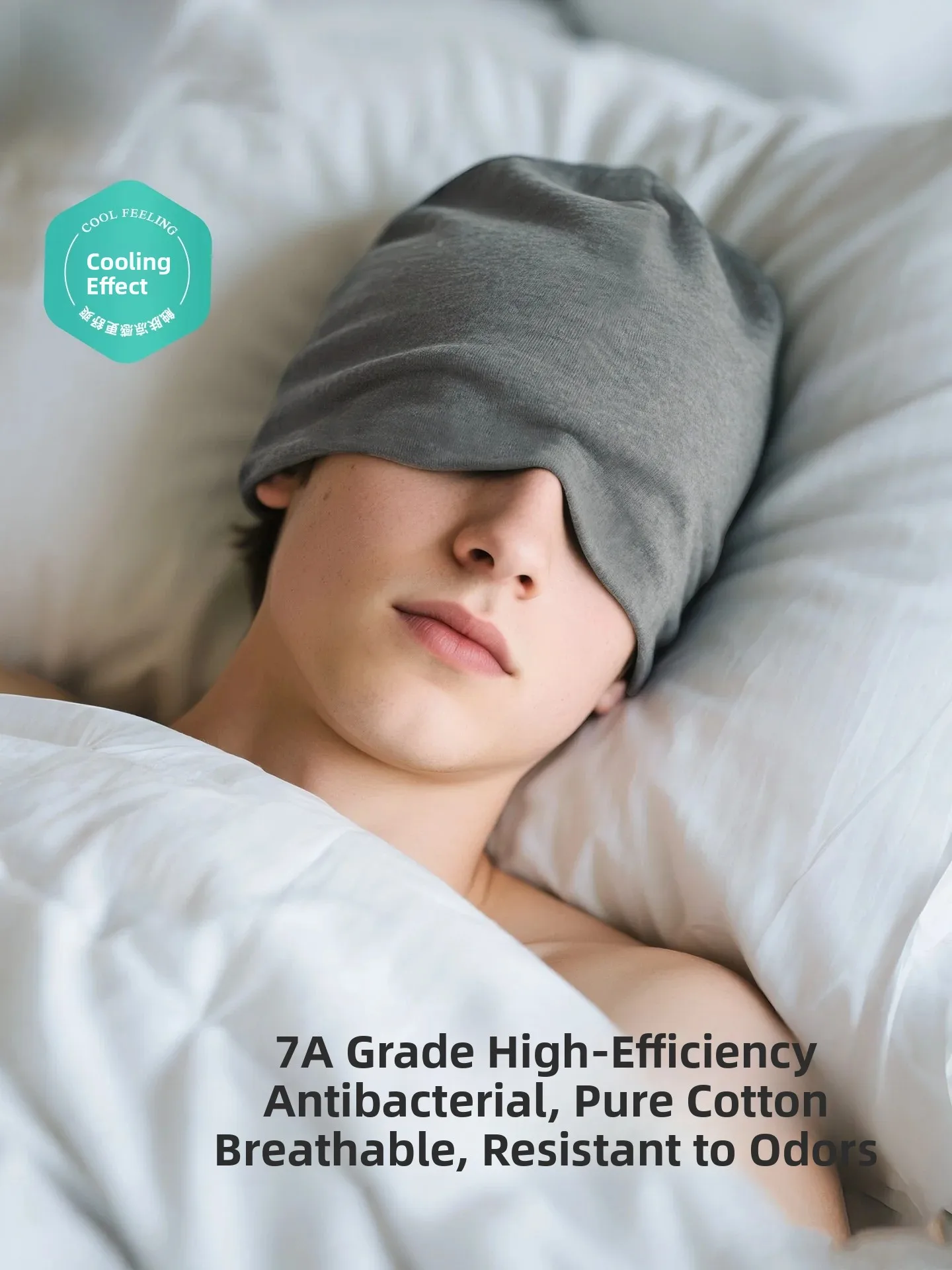Pure Cotton Sleep Cap Men's Non-Pressing Hair Air Conditioning Windproof Warm Sleep Head Cover Unisex Home Daily Wear