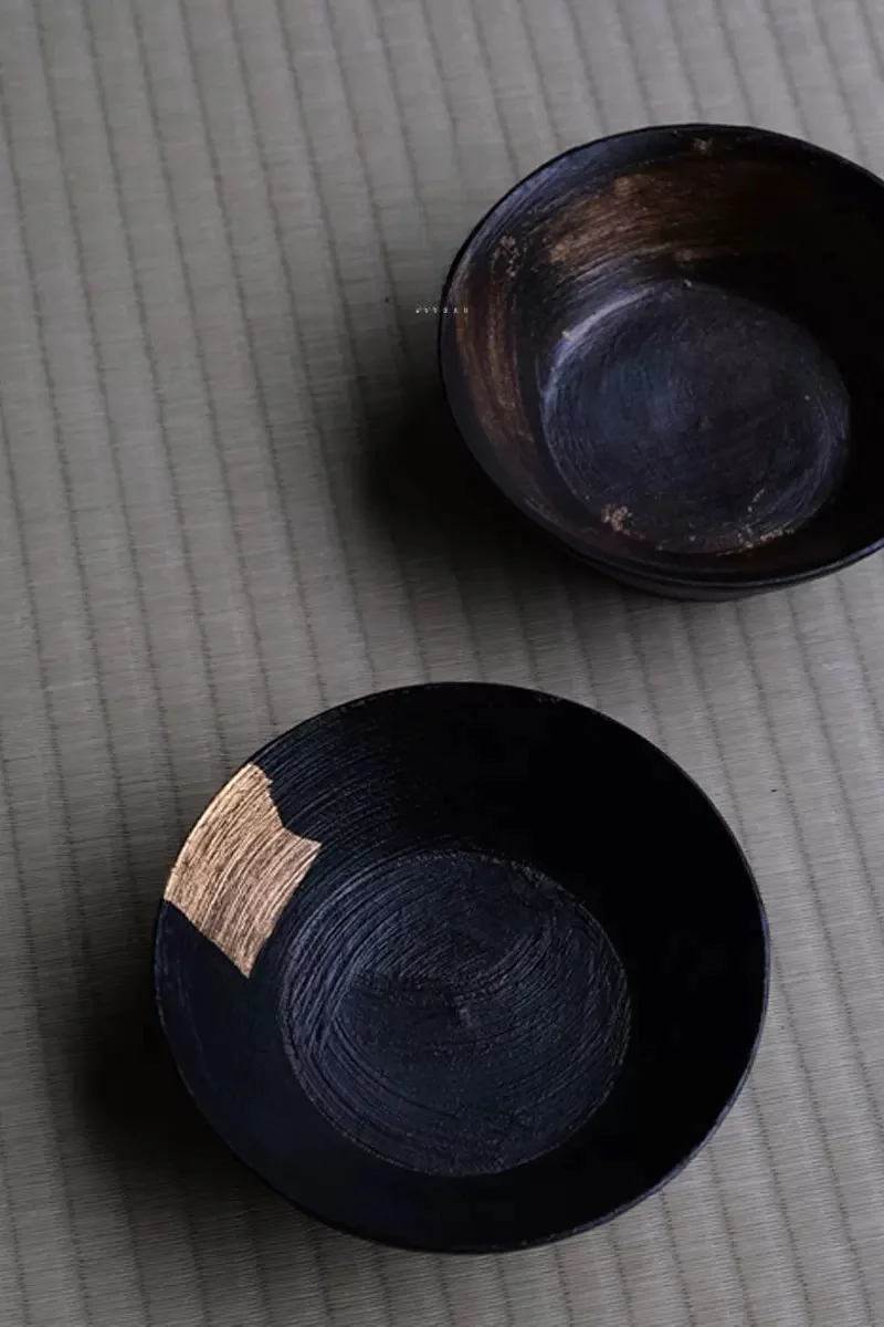 

Dongmen Tea fairs Handmade Cup Holder Mug Mat Wabi-Sabi Old Wood Dry Foam Real Wood Disk Lacquerware Tea Accories