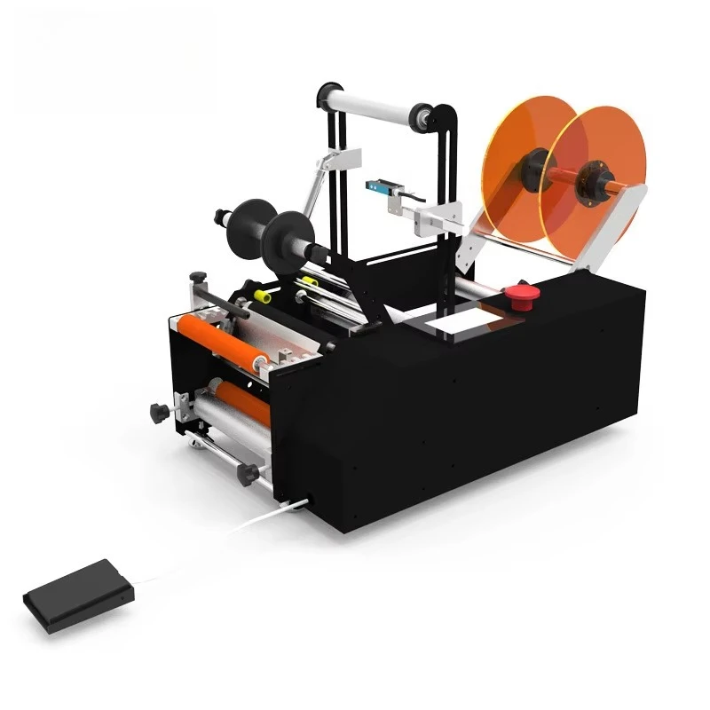 Semi Automatic Industrial Vial Food Can Round Bottle Sticker Labeling Machine