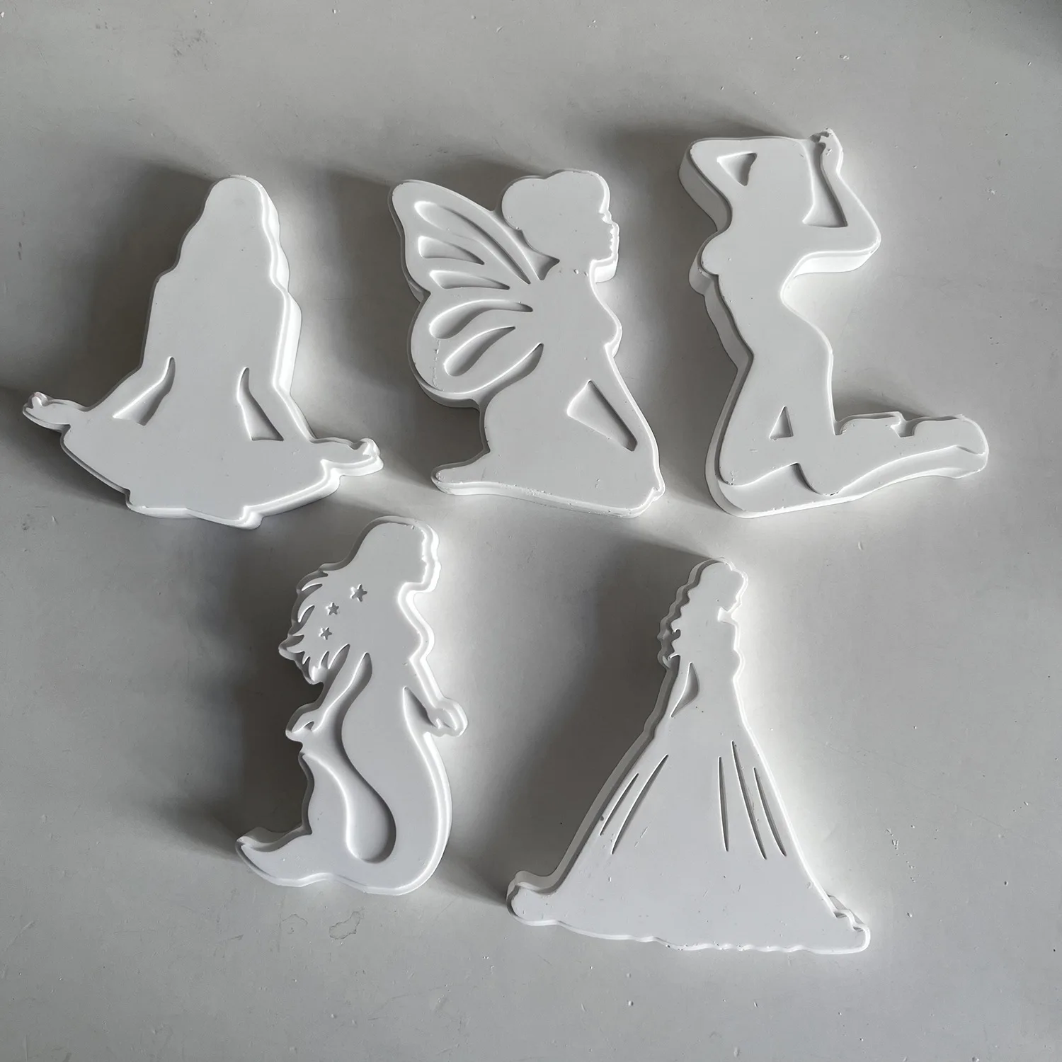 Butterfly Fairy Princess Candle Silicone Mold Girl Mermaid Angel Aromatherapy Gypsum Mold Princess Art Figurine Ornaments Molds