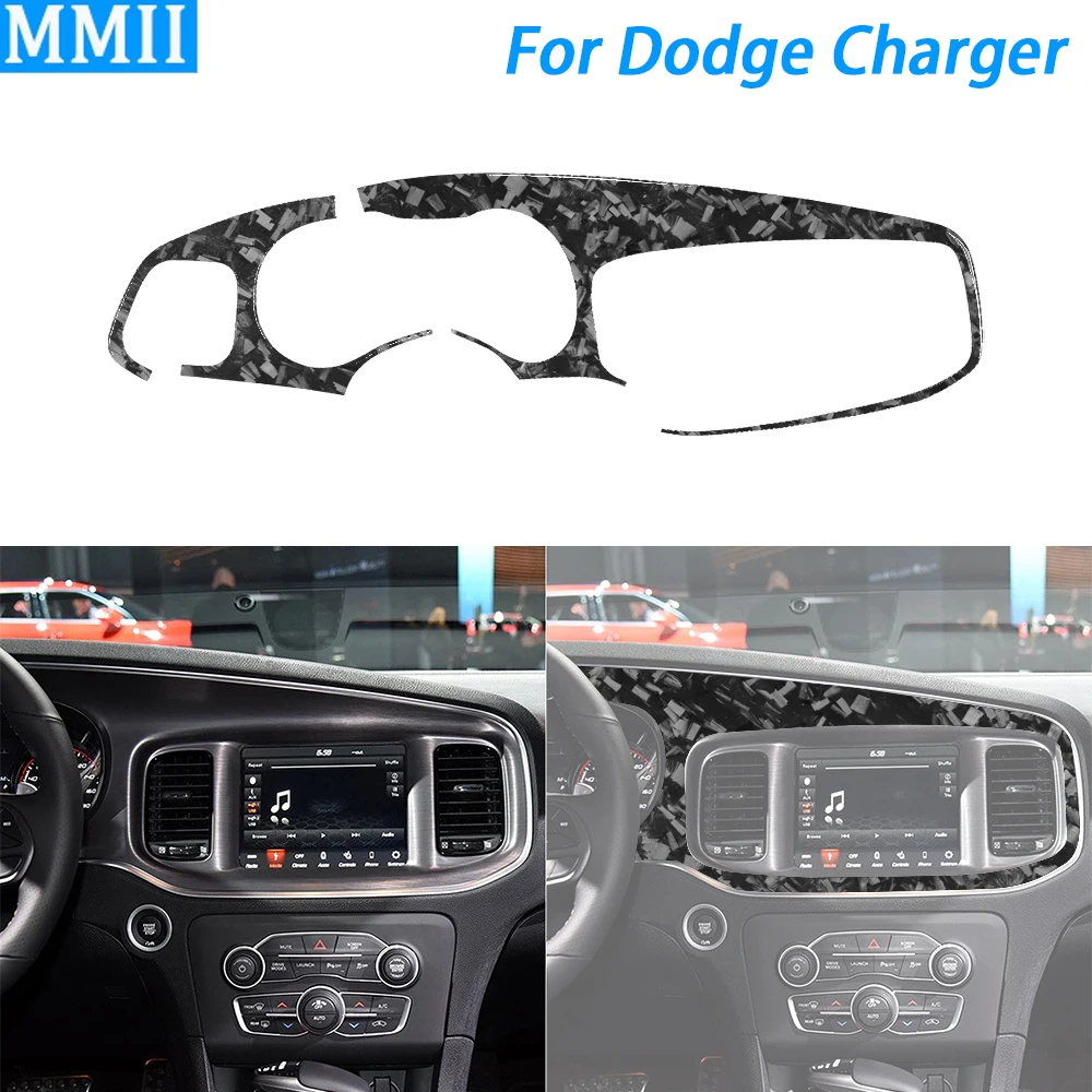 

For Dodge Charger 2015-2022 Forged Carbon Fiber Central Control Dashboard Speedometer Cover Car Interior Accessories Sticker