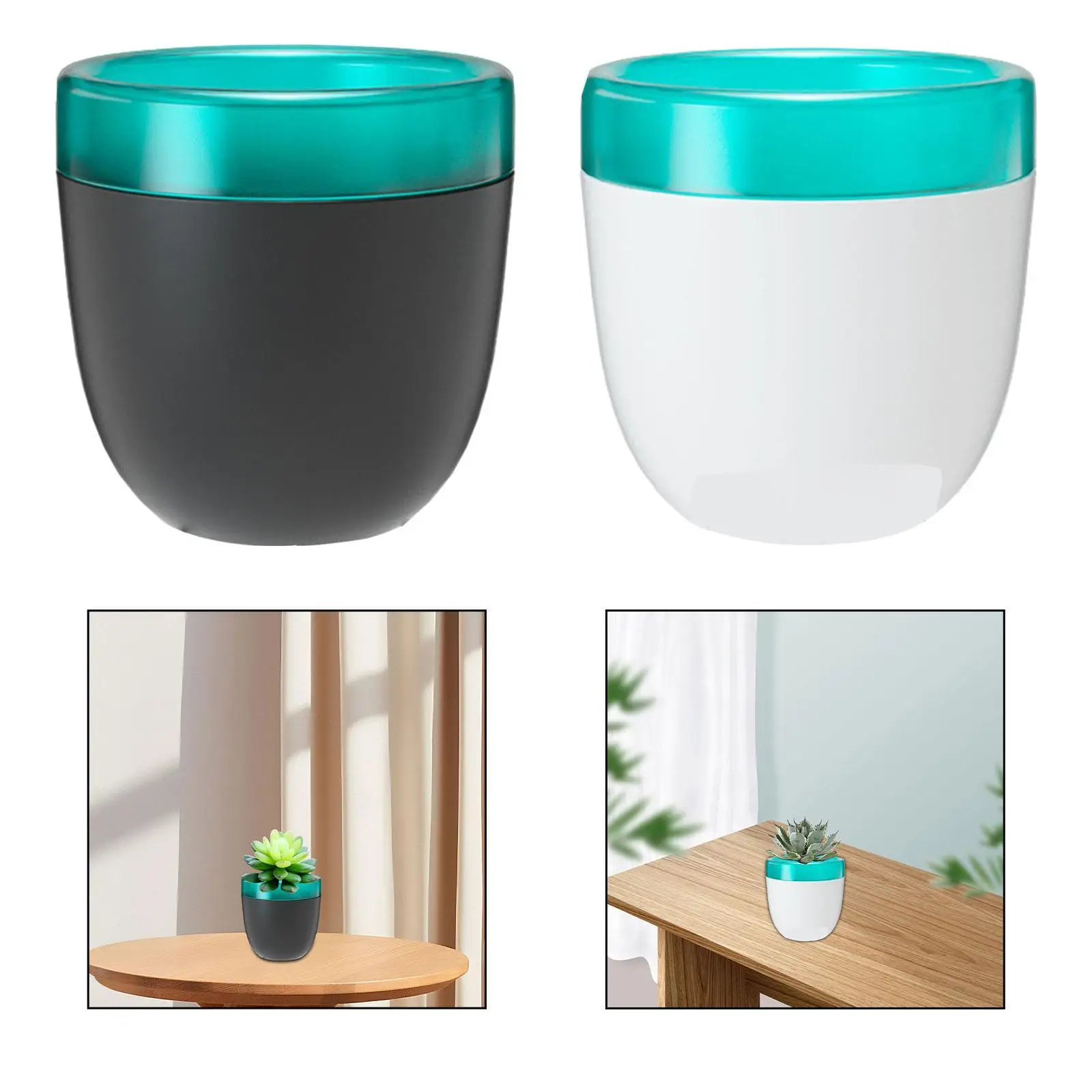 Self Watering Pot 5 inch Water Storage Separated Inner Outer Pots Decoration for Table Centerpiece Garden Office Desk Kitchen