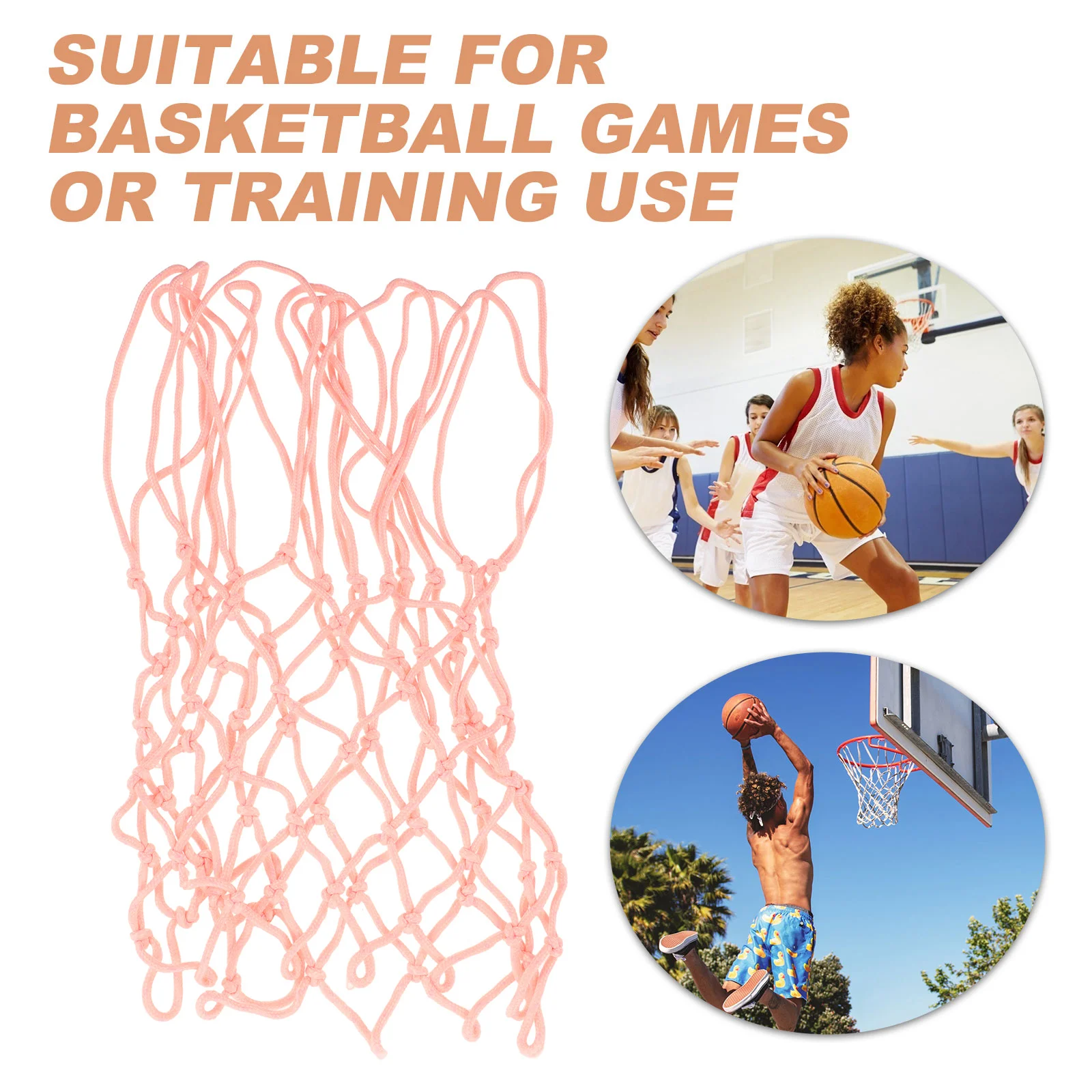 شبكة كرة سلة شديدة التحمل تتوهج في الظلام، إطار كرة سلة خارجي مضيء، بديل من البوليستر المتين