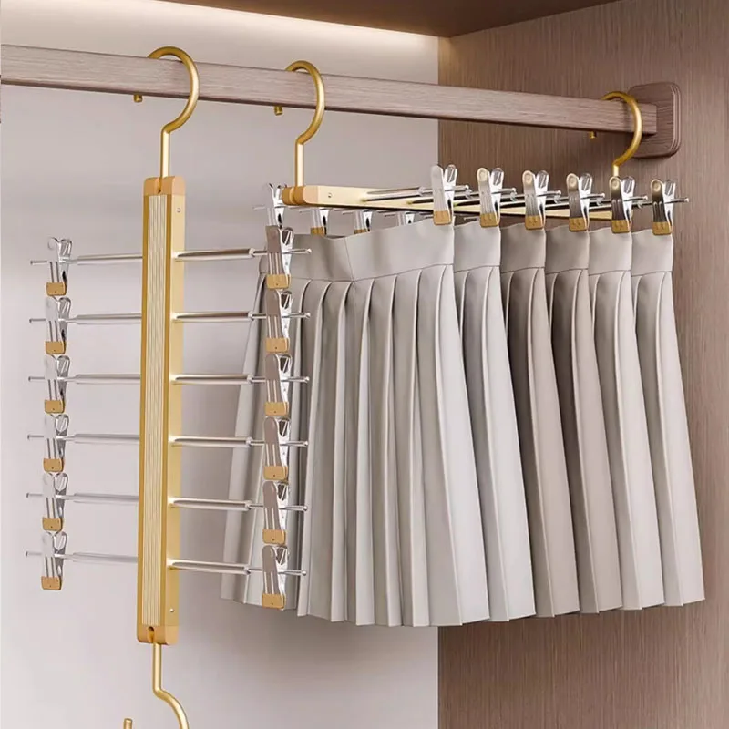 

6 in 1 Pants Racks Foldable Multifunction Drying Rack for Socks Skirts Underwear Wardrobe Space Saver Trousers Storage Hangers