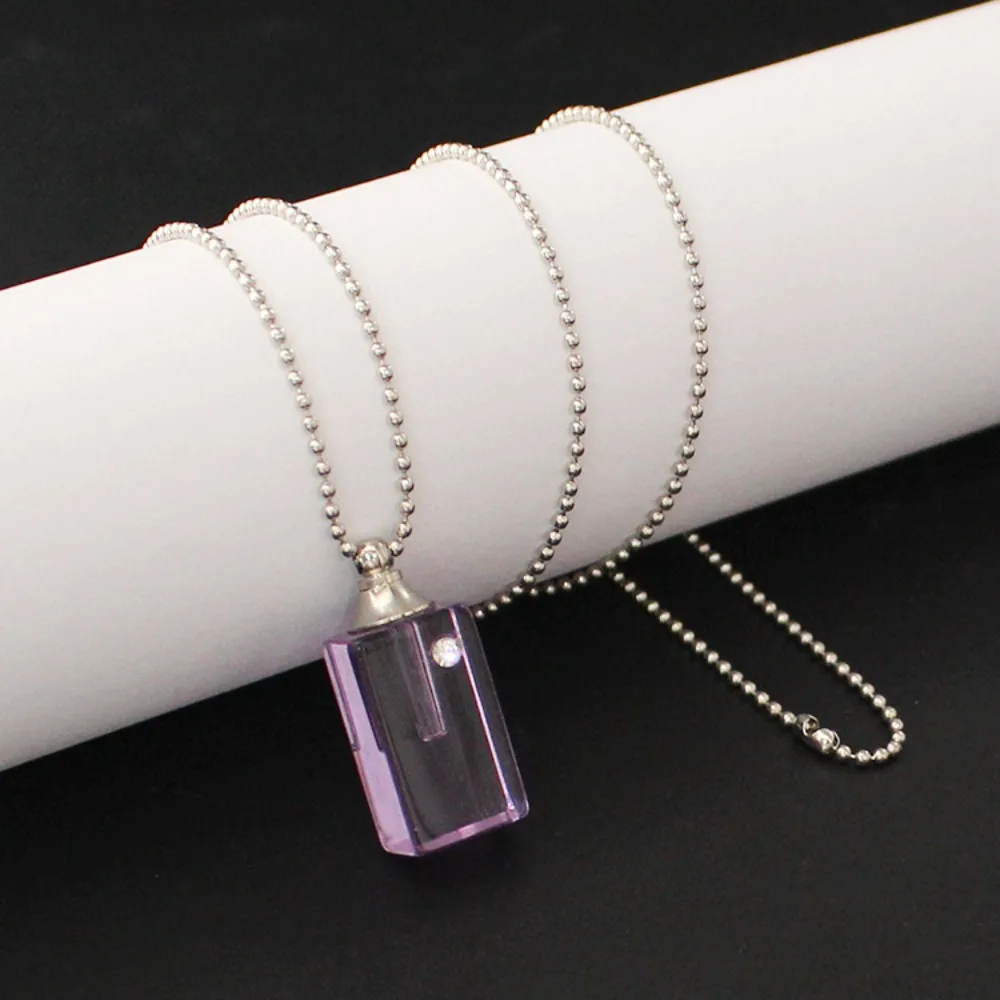 الأزياء الأرجواني الزجاج زجاجة الشعر المعلقات المرأة العطور زجاجة زيت طبيعي قلادة مجوهرات قبعة ملتوية هدية عيد ميلاد