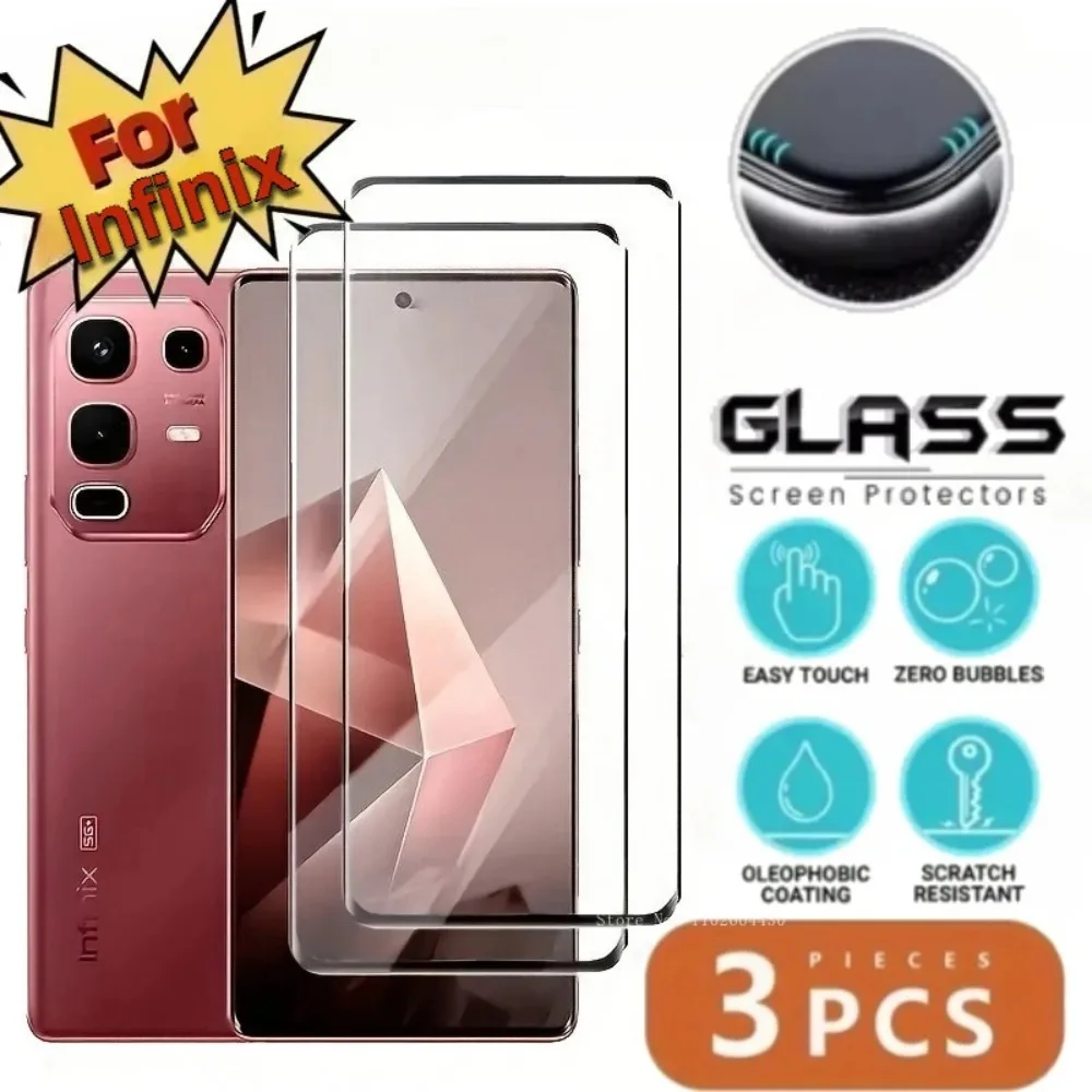 3 uds protectores de pantalla para Infinix Note 50 40 30 vidrio templado para Infinix Note 30 40 50 Pro película HD para Infinix 40 50 30 Pro