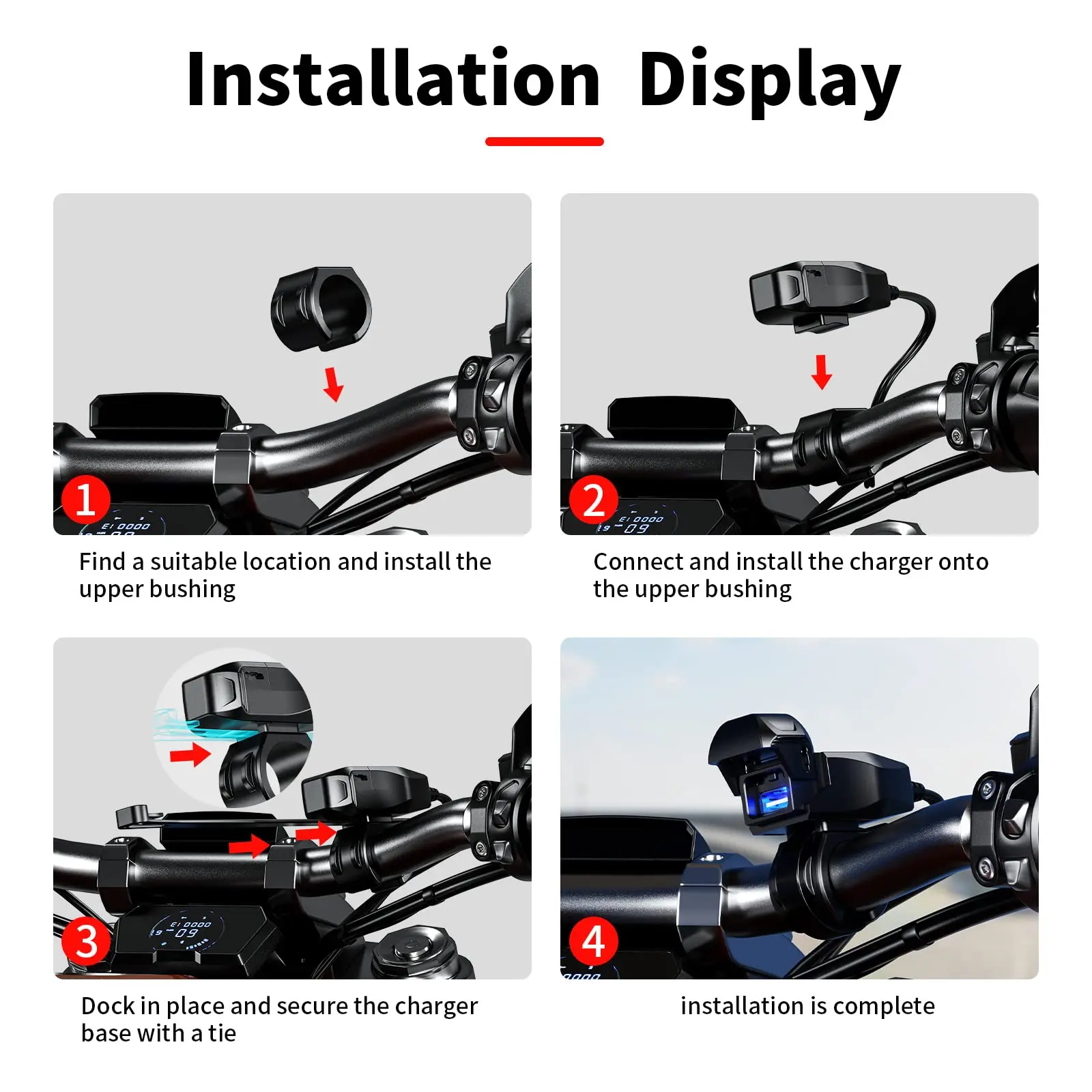 Gadpow impermeável carregador USB motocicleta com interruptor, SAE para adaptador USB, 1,8 m cabo SAE para motocicleta