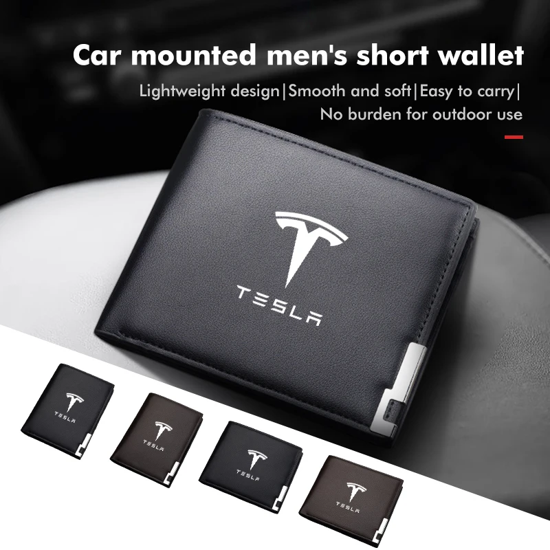 Auto Driver License Card Package Carbon Leather Wallet For Tesla Model 3 S Y X