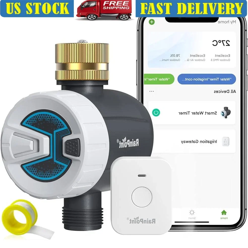WiFi Sprinkler Timer Smart Irrigation System Controller Automatic Hose Faucet Timer Remote Control Watering APP Voice Control
