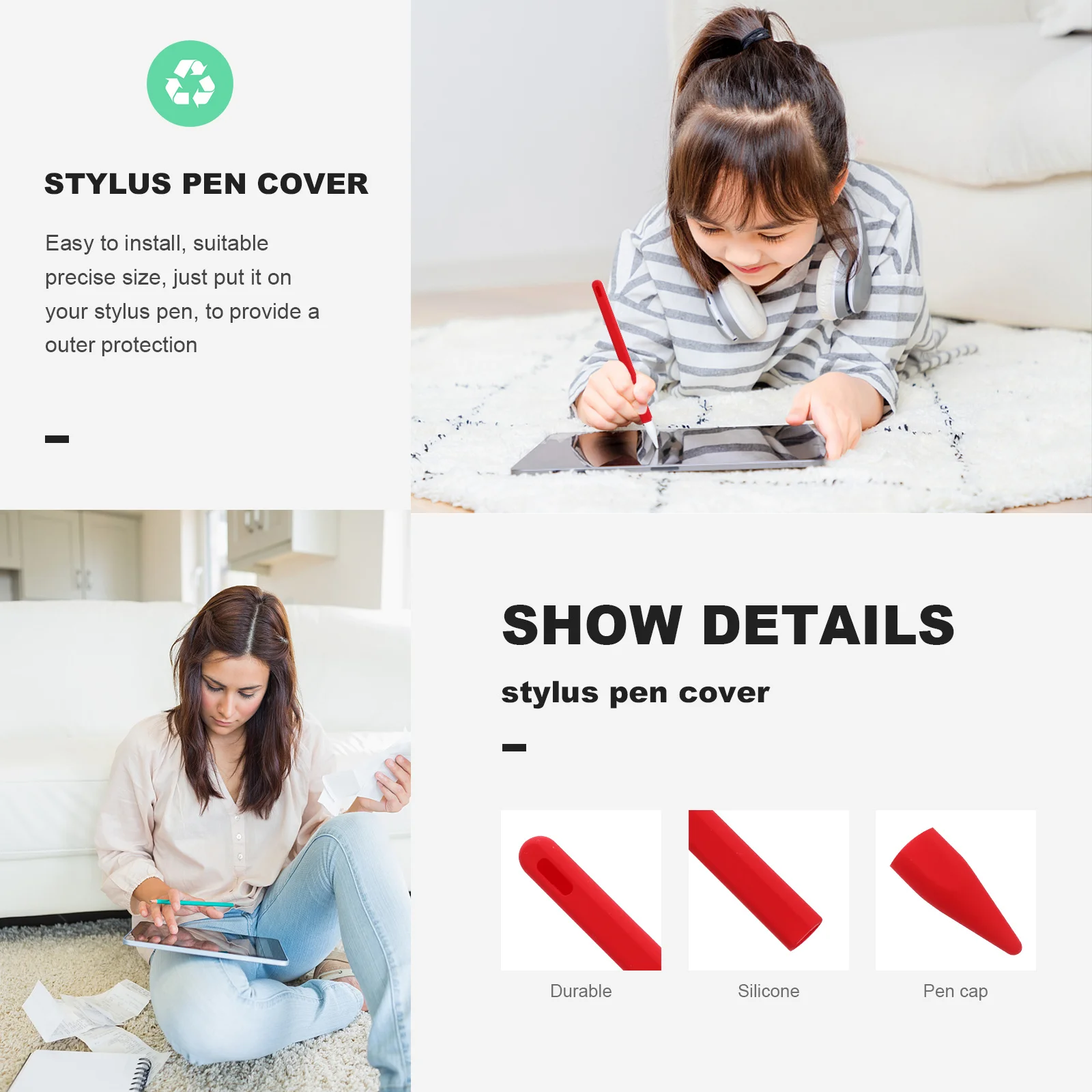 

Pencil 2 Cover Cartoon Silicone Stylus Pen Case Touch Screen Protective Sleeve For Stylish Grip Accessory