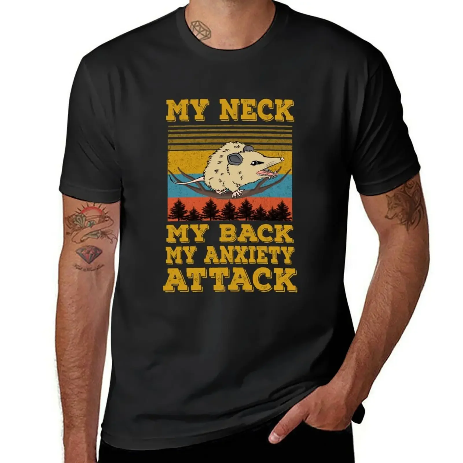 

MY NECK MY BACK MY ANXIETY ATTACK Funny OPOSSUM T-Shirt plus size tops rapper graphic tees designer shirts men t shirt