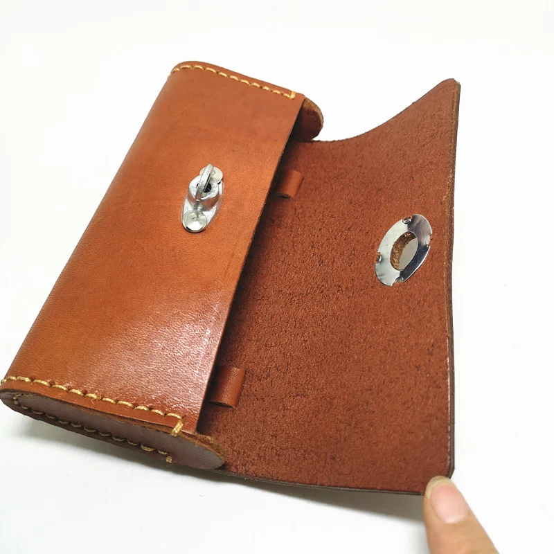 P4 Bicycle Bags100% Pure Leather Retro Bike Hang Bag Handmade Pure Cowhide Saddle Bag Handlebar Bag Bike Equipment Brown16*3*8cm view 3