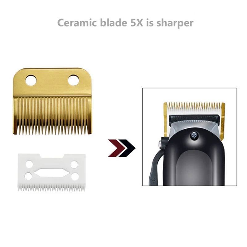 New 2X For Wahl Magic Clip Cord & Cordless Replacement Blade + Cutter Blade-Gold