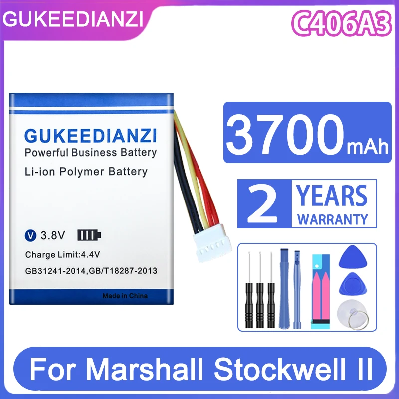 GUKEEDIANZI Replacement Battery 3700mAh C406A3 For Marshall Stockwell 2 II 2nd Bluetooth Wireless Speaker