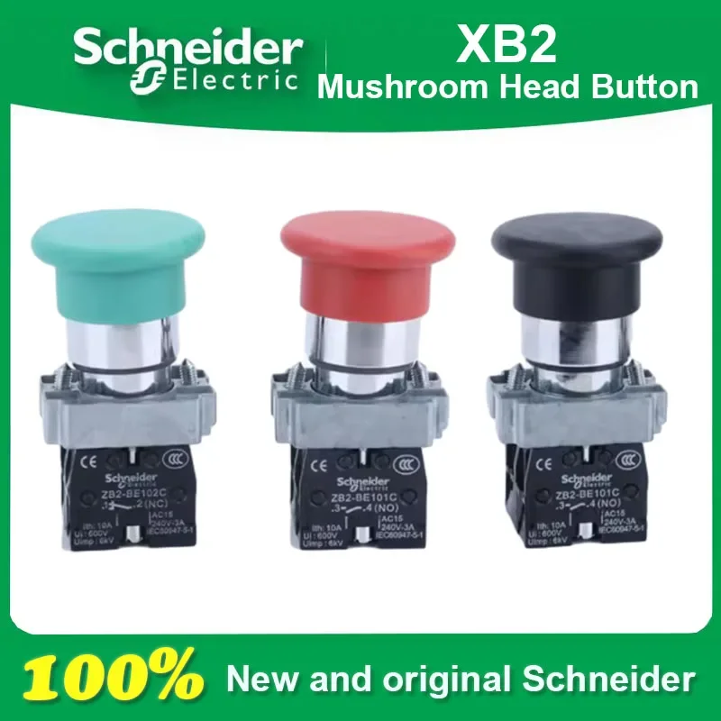 

100% New and Original Schneider XB2BC21C XB2BC31C XB2BC41C XB2BC42C XB2BC51C Mushroom Head Button 40mm