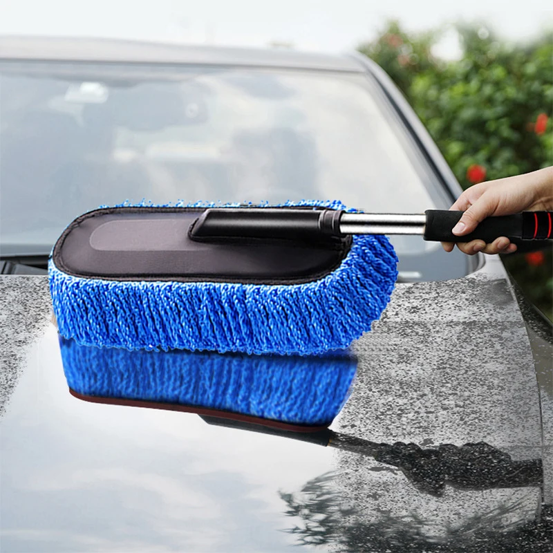 SEAMETAL-Vadrouille de lavage de voiture avec poignée évolutive, dépoussiéreur, brosse d'avertissement, microcarence, kit de livres de voiture, cheveux doux, brosses, outil de lavage