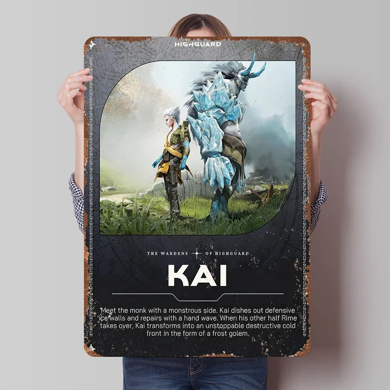 

Постер с изображением Кая-монаха и Голема из Ледяного царства, винтажные металлические таблички в стиле ретро для декора комнаты и офиса