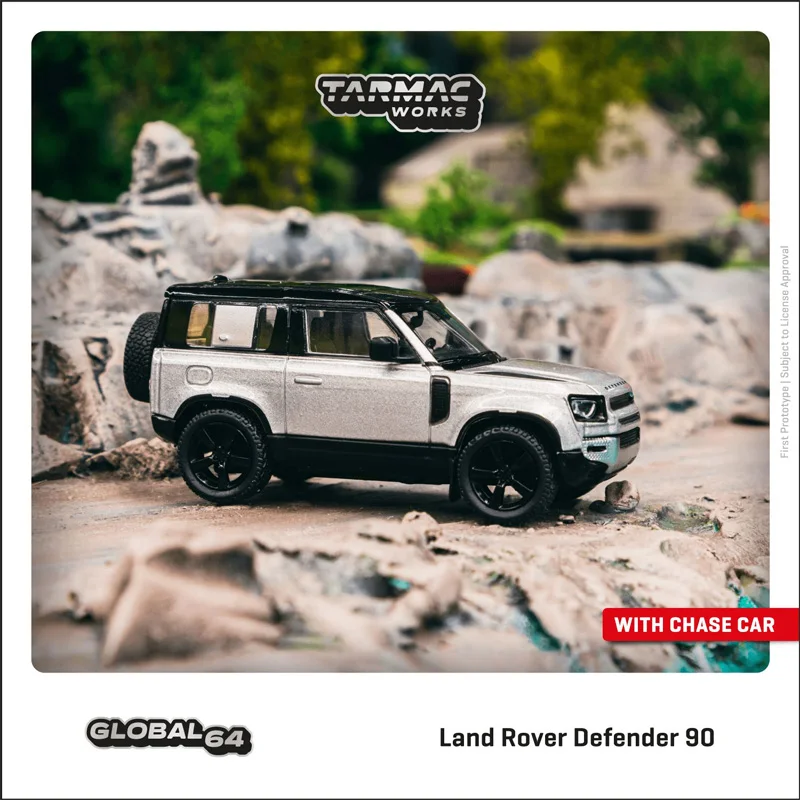 

Tarmac работает TW 1/64 Land Rover Defender 90 Серебряная литой модель автомобиля из сплава Коллекция игрушек подарок для детей