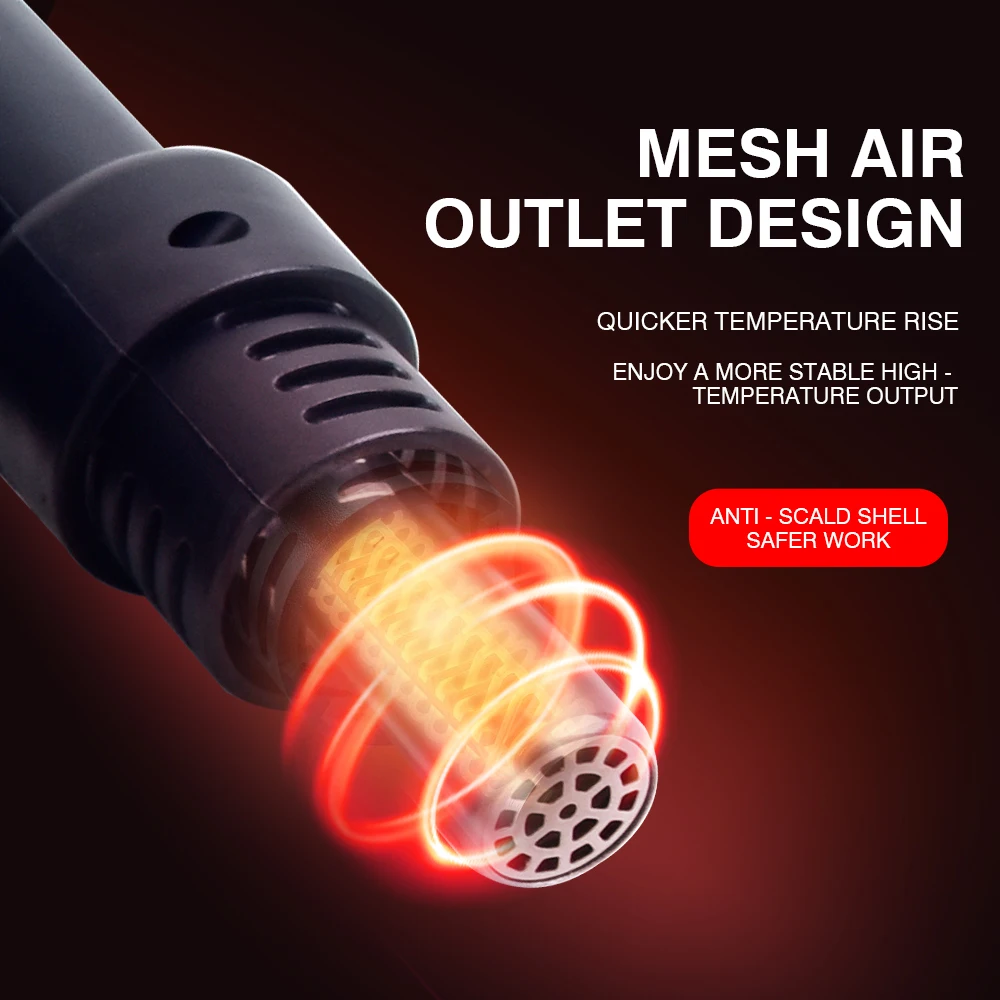 Estação de pistola de calor digital de 600 W com pistola de ar quente ajustável com temperatura de soprador rápido para retrabalho BGA