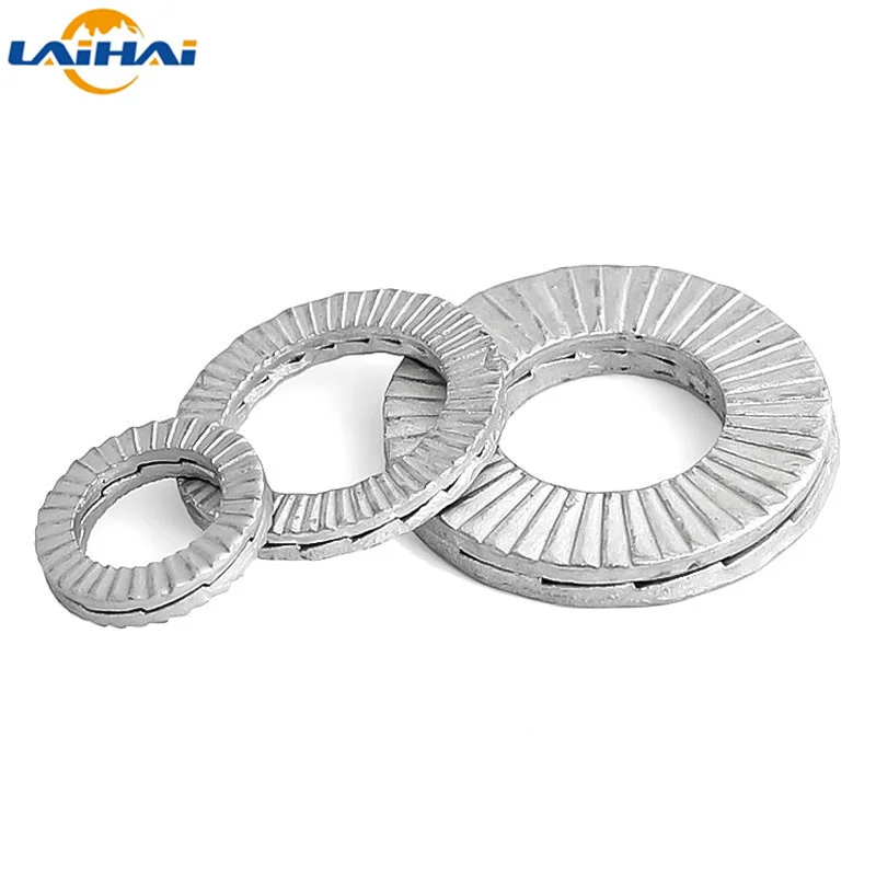 1/5/10pcs M3 M4 M5 M6 M8 M10 M12 to M30 304 Stainless Steel DIN25201 Double Deck Wedge Self Locking Washer Gasket Loose Proof