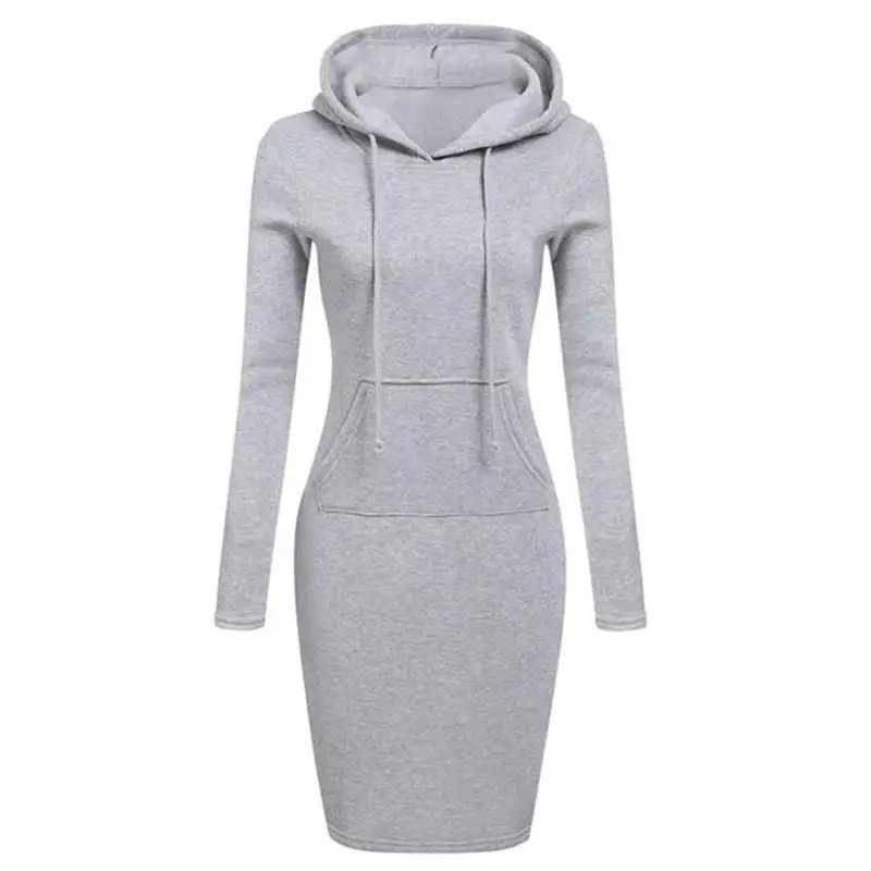 Vestido de Mujer para Otoño con Capucha, Sudadera Femenina, Tops de Vestir para Dama 4
