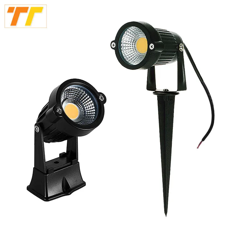מנורת דשא ספייק LED COB 7W 10W 15W 5W תאורת גינה חיצונית עמידה במים תאורת גינה מובילה AC85-265V DC12-24V