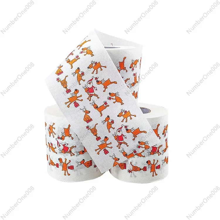 Christmas series printing roll paper, cartoon printing creative toilet paper, Christmas pattern series (24 rolls)