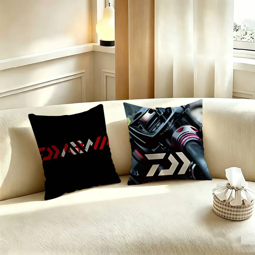 Daiwa Fishing Logo Pillow Case For Room Sofa Cushion Cover Suitable For Home Bedroom Decoration And Protector