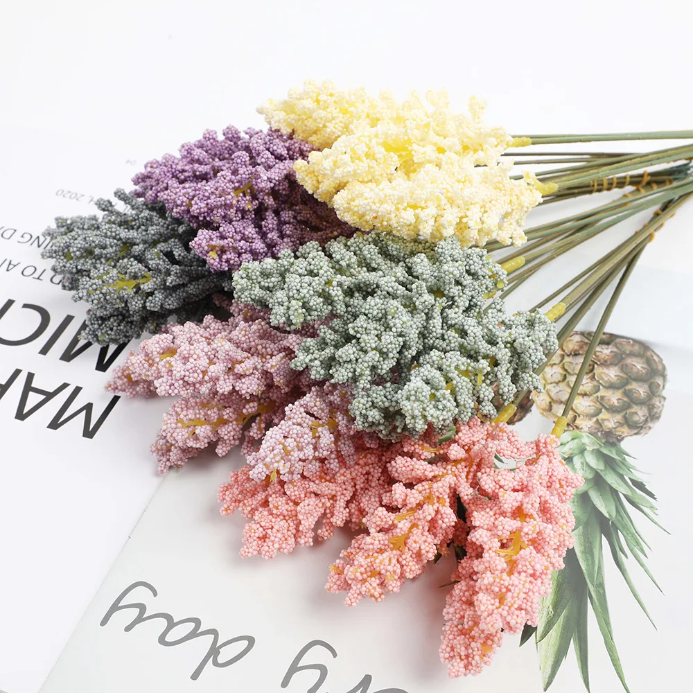 Wedding Purple Lavender High-end Simulation of Planting Hair Pastoral Style Decoration Bunch of Immortal Flowers