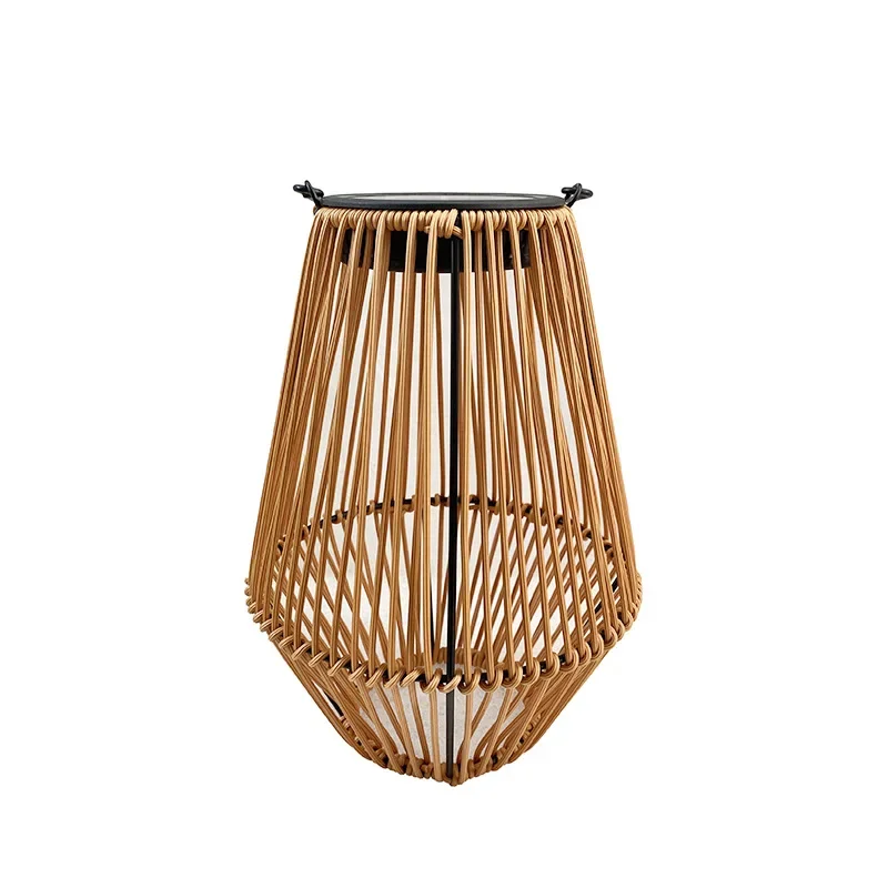 Imagem -05 - Lâmpada de Suspensão Tecida Rattan Exterior Pátio Solar Lâmpada Portátil Estilo Chinês Ornamento Vintage Jardim Terraço Atmosfera