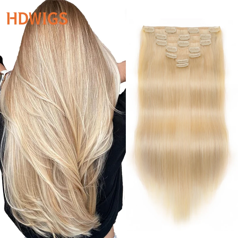 

Прямые заколки для наращивания волос, человеческие волосы, 7 шт., заколки для наращивания человеческих волос на всю голову для женщин, заколка для наращивания волос, заколка в шиньоне