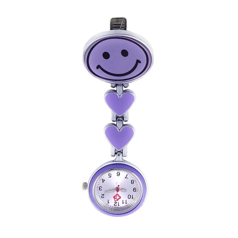 Doppel Herz Big Smiling Face Nurse's Watch Pocket Watch Medical Pin Luminous Pointer Pocket Watch Large Dial Stylish round Chest