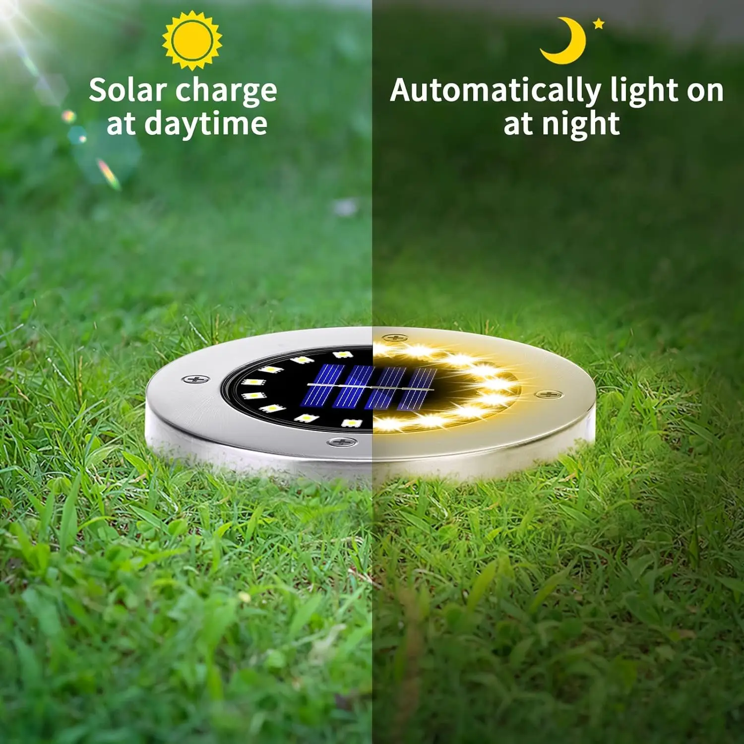 Solar 8 16 20 LED Ground Disk Light Outdoor Garden Buried Underground Spotlight For athway Garden Yard Lawn Walkway Driveway