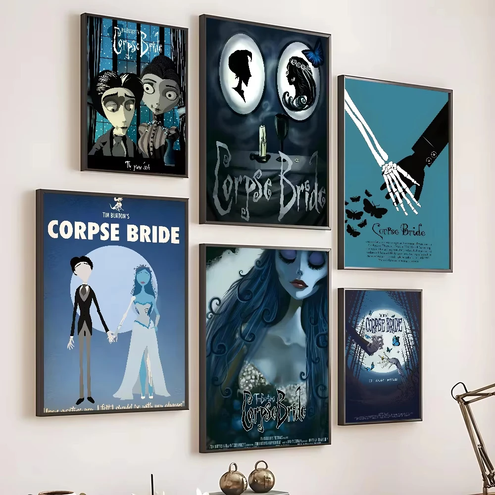 

C-Corpse Bride Cartoon Poster Stickers art wall Murals decor Game Room Decor Gifts Kawaii HD painting