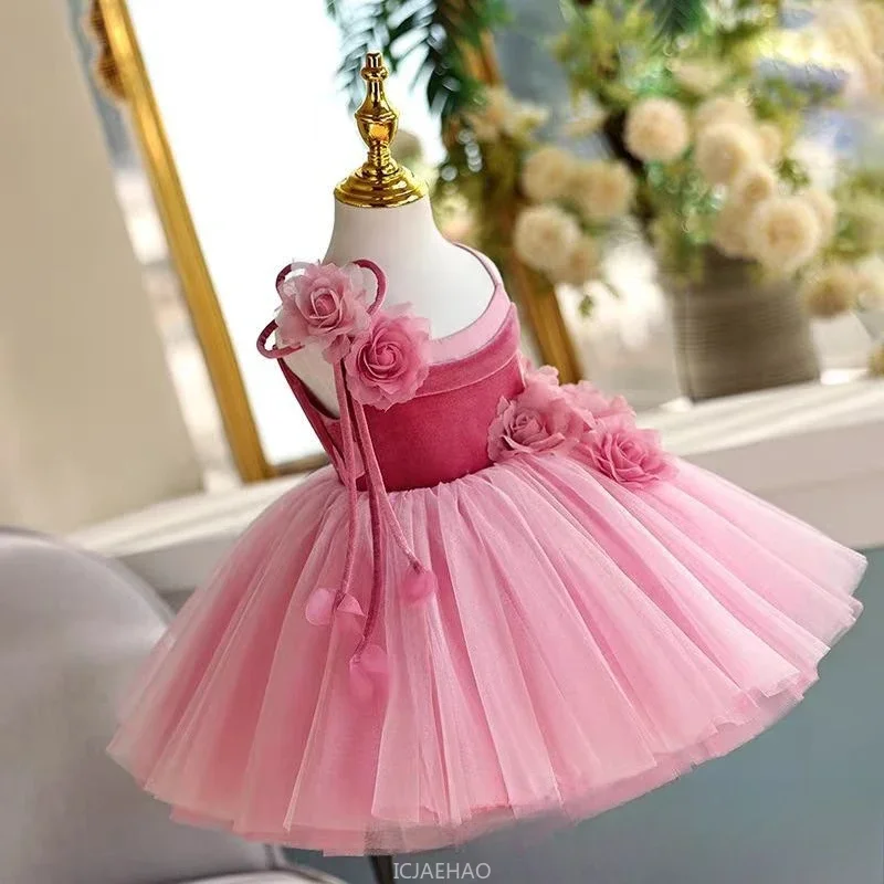 2026 Girls Princess Party Dress Children Piano Recital Outfits Clothing Hostess Formal Banquet Flower Girl Wedding BirthdayGown