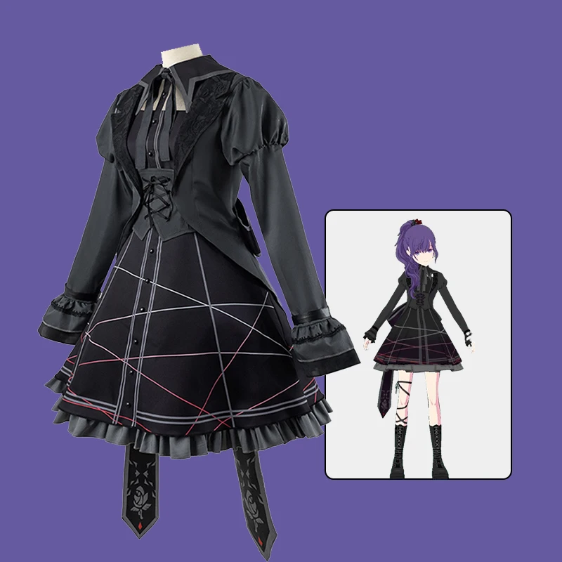 Project Sekai Cos Asahina Mafuyu Cosplay Game Daily daily Black plaid Dress Costume New Skin Women Clothing Outfit B