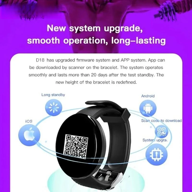 True Pedometer Chip Intelligent Wristband Screen Heart Rate Blood Pressure Sleep Monitor Walking Exercise Smartwatch