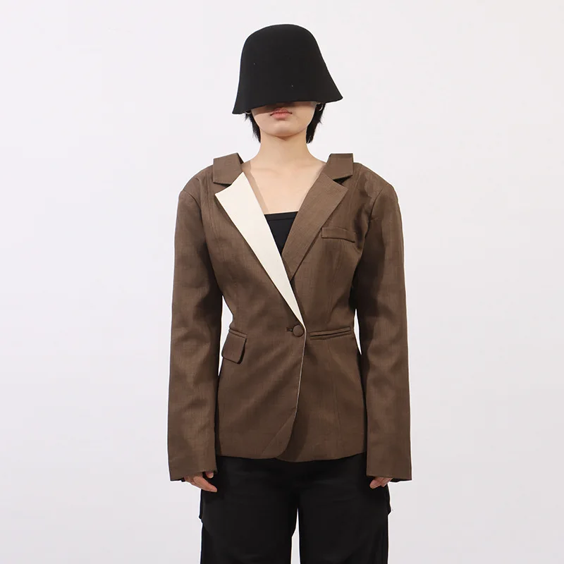 

SuperAen Solid Color Blazer 2025 Autumn New High-end Design Fashion Jacket Women