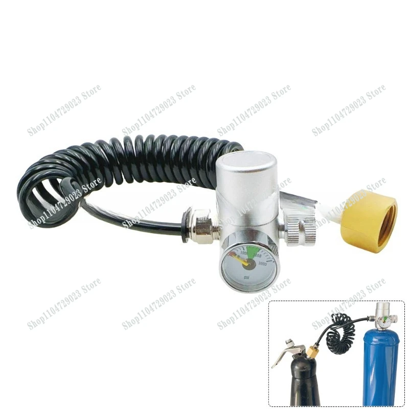 N2O whipped cream frother switch valve inflation connector with 3k/1.5k table for 0.95L/580g
